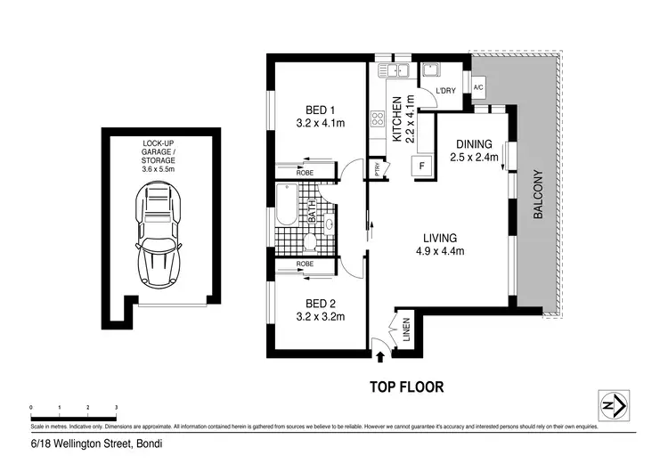 Floorplan of Homely apartment listing, 6/18 Wellington Street, Bondi NSW 2026