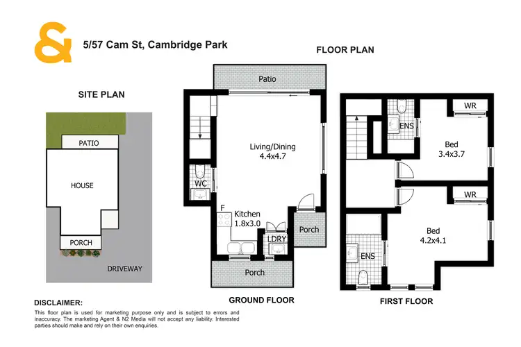 Floorplan of Homely townhouse listing, 5/72 Cam Street, Cambridge Park NSW 2747
