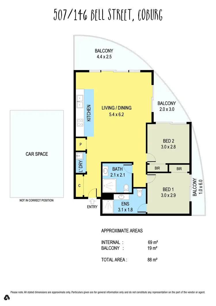 Floorplan of Homely apartment listing, 507/146 Bell Street, Coburg VIC 3058