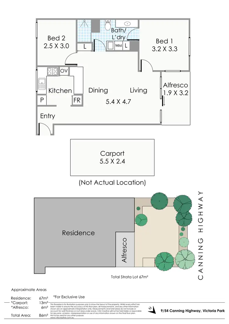 Floorplan of Homely apartment listing, 9/54 Canning Highway, Victoria Park WA 6100