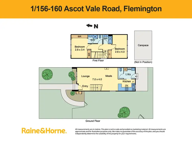 Floorplan of Homely townhouse listing, 1/156-160 Ascot Vale Road, Flemington VIC 3031