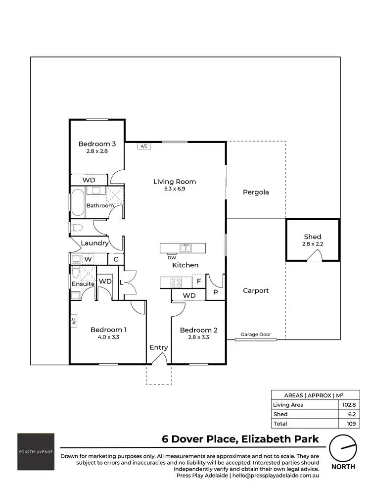 Floorplan of Homely house listing, 6 Dover Place, Elizabeth Park SA 5113