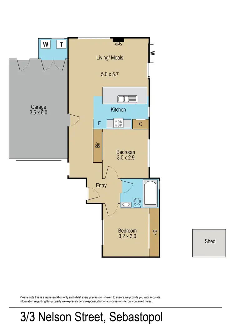 Floorplan of Homely unit listing, 3/3 Nelson Street, Sebastopol VIC 3356