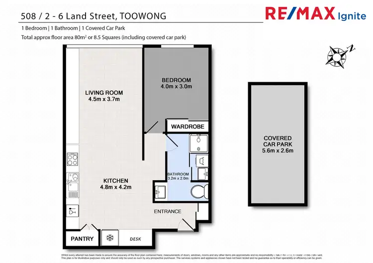 Floorplan of Homely apartment listing, 508/6 Land Street, Toowong QLD 4066