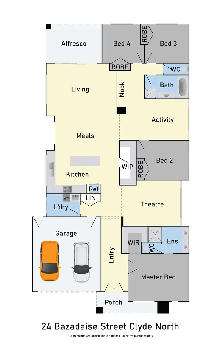 Floorplan of Homely house listing, 24 Bazadaise Drive, Clyde North VIC 3978