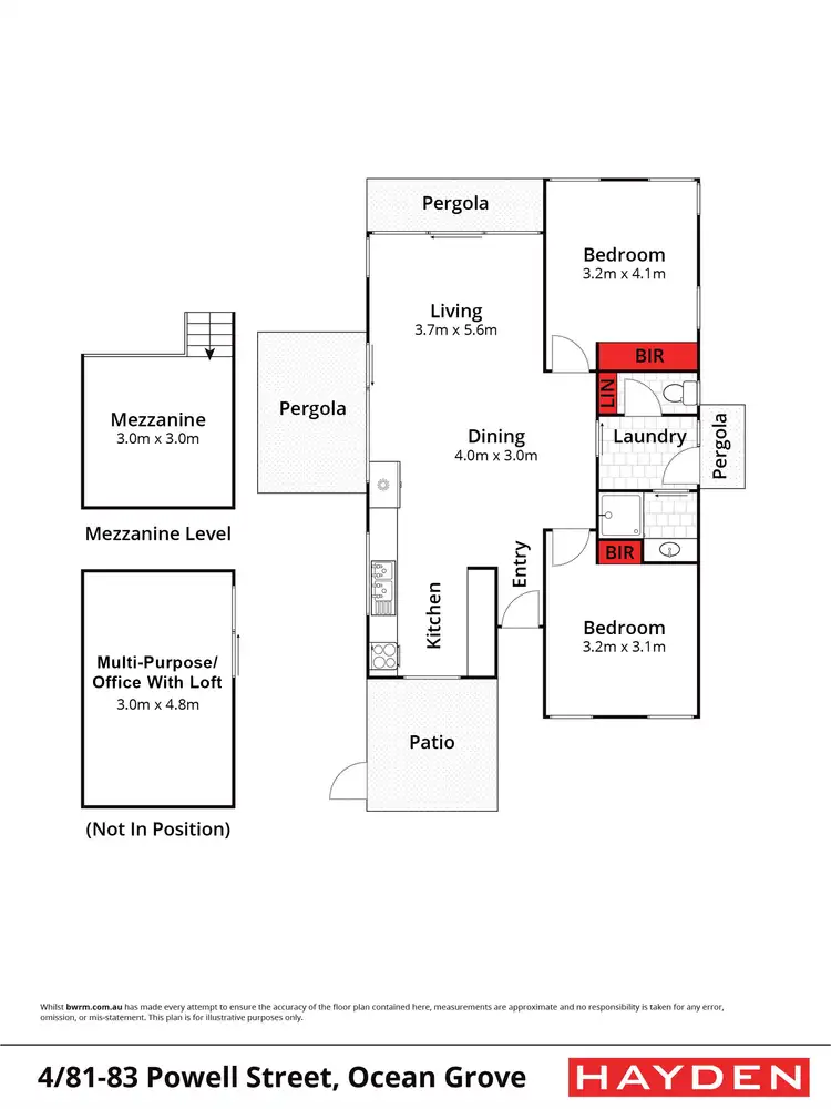 Floorplan of Homely unit listing, 4/81-83 Powell Street, Ocean Grove VIC 3226