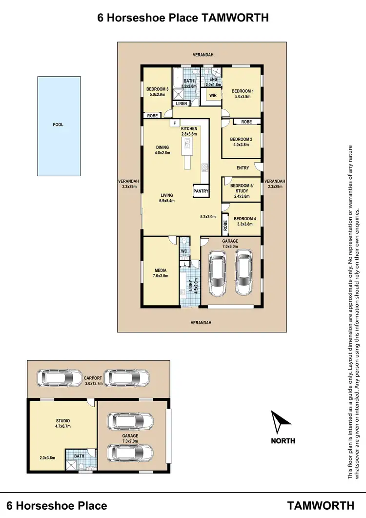 Floorplan of Homely house listing, 6 Horseshoe Place, Tamworth NSW 2340