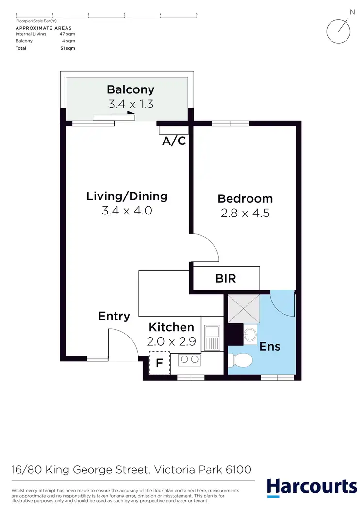 Floorplan of Homely apartment listing, 16/80-82 King George Street, Victoria Park WA 6100
