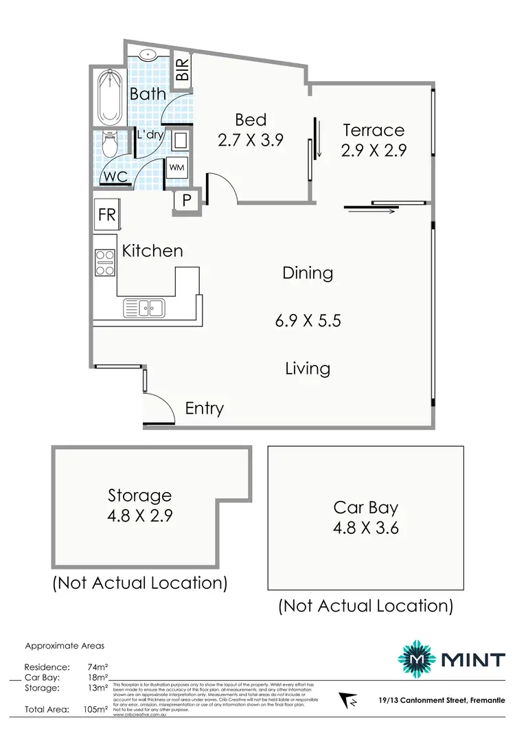 Floorplan of Homely apartment listing, 19/13 Cantonment Street, Fremantle WA 6160