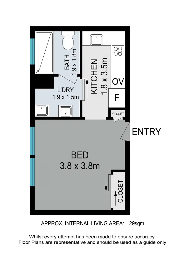 Floorplan of Homely studio listing, 1414/35 Campbell Street, Bowen Hills QLD 4006
