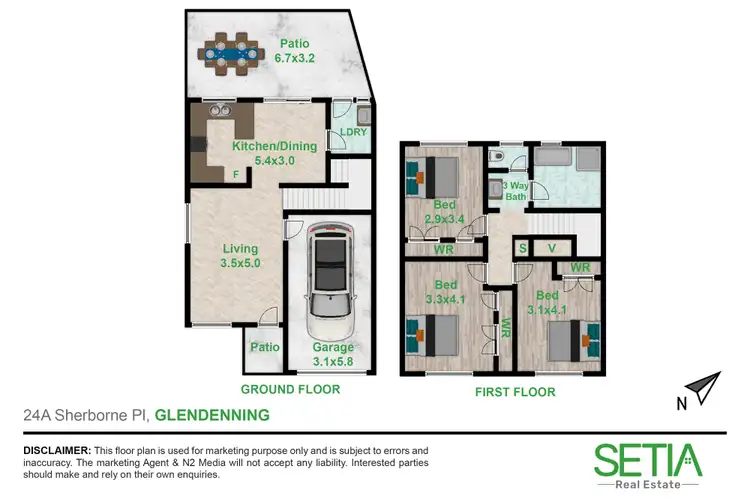 Floorplan of Homely semi-detached listing, 24A Sherborne Place, Glendenning NSW 2761