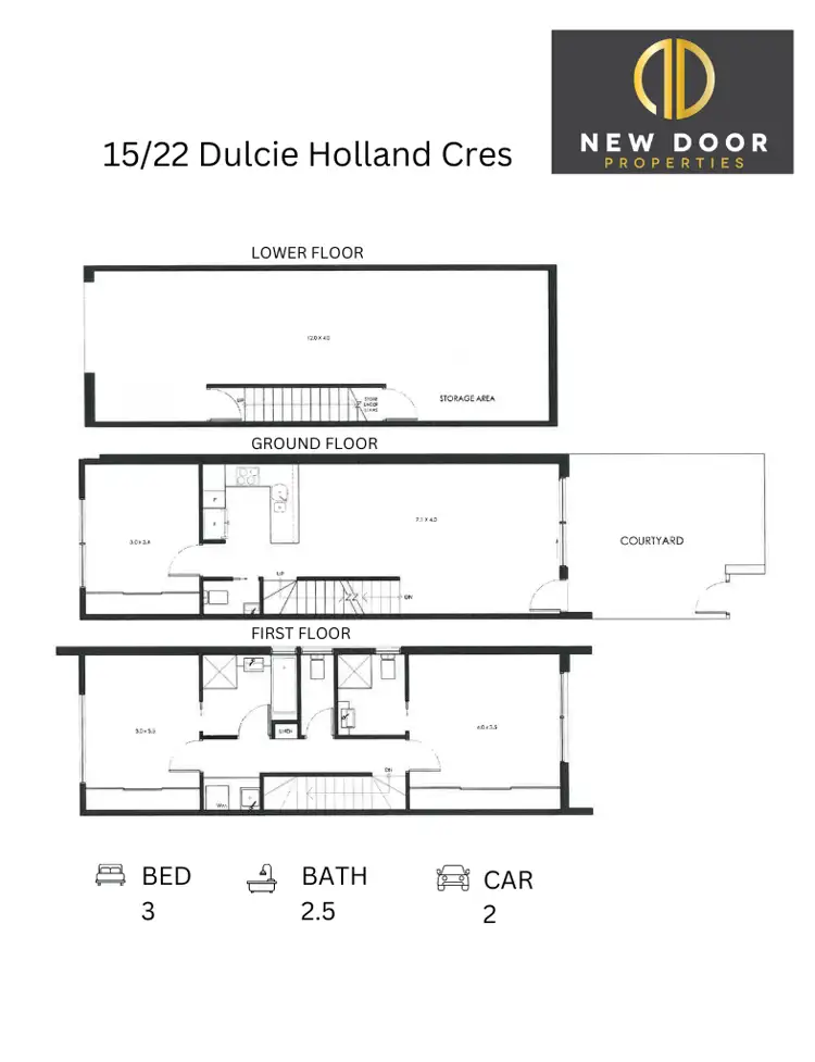 Floorplan of Homely townhouse listing, 15/22 Dulcie Holland Crescent, Moncrieff ACT 2914