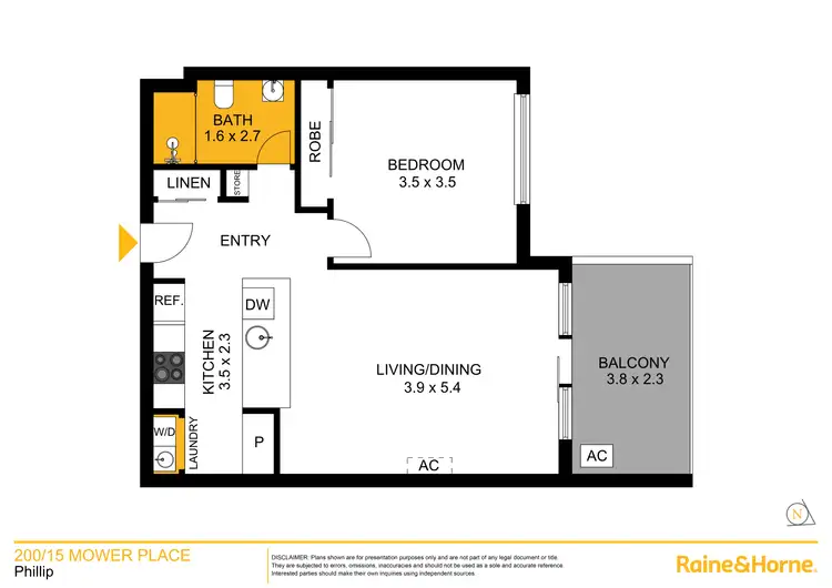 Floorplan of Homely apartment listing, 200/15 Mower Place, Phillip ACT 2606