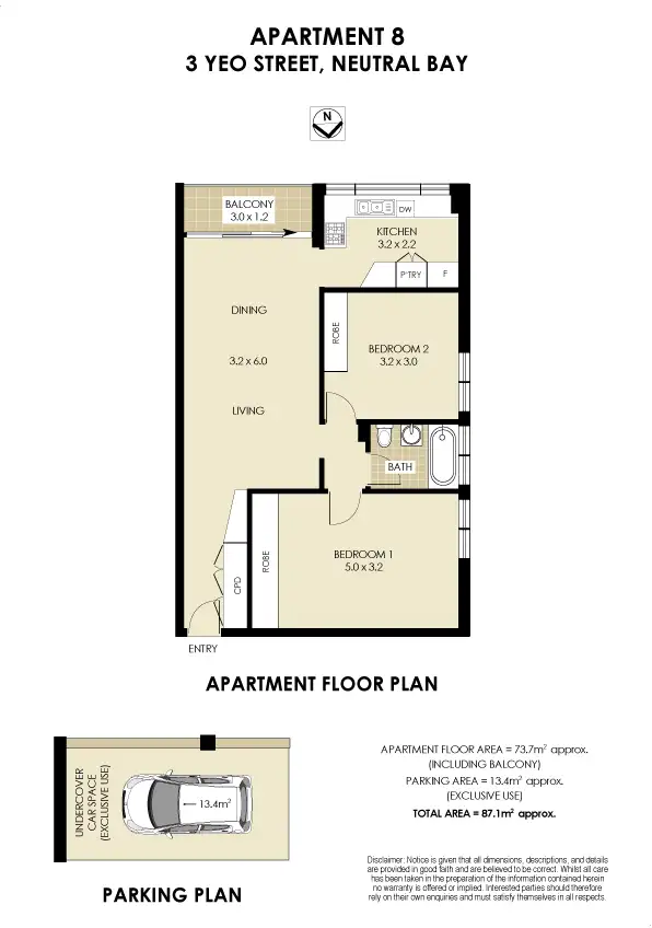 Floorplan of Homely apartment listing, 8/3 Yeo Street, Neutral Bay NSW 2089