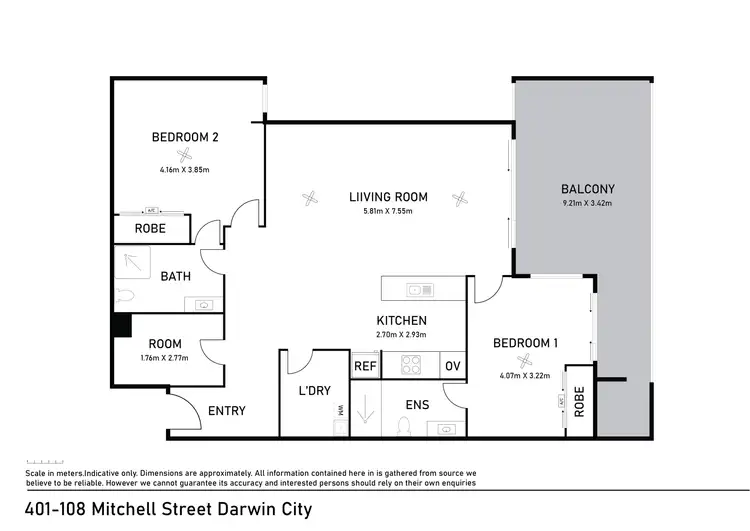 Floorplan of Homely apartment listing, 1/108 Mitchell Street, Darwin City NT 800