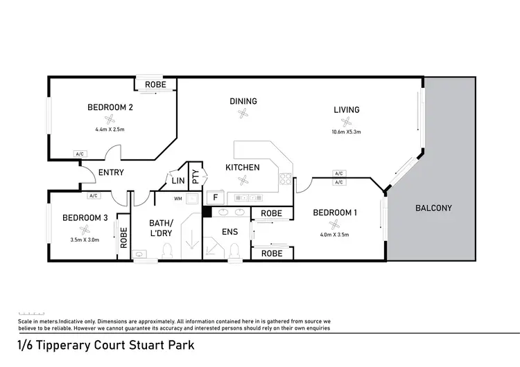 Floorplan of Homely apartment listing, 1/6 Tipperary Court, Stuart Park NT 820
