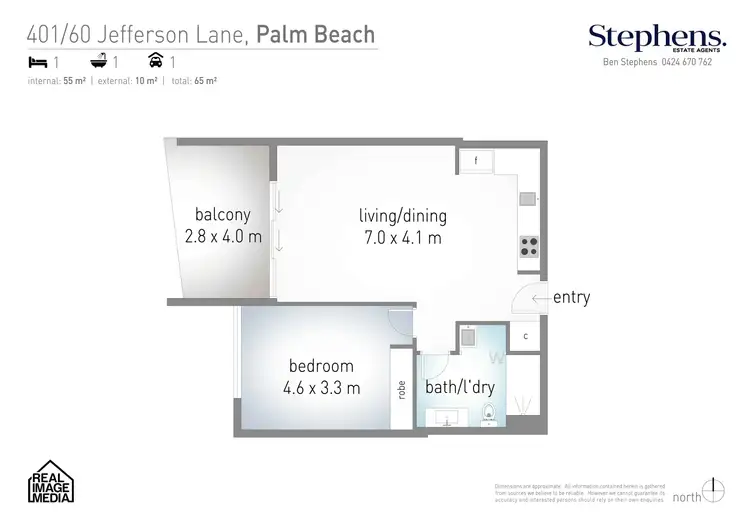 Floorplan of Homely apartment listing, 401/60 Jefferson Lane, Palm Beach QLD 4221