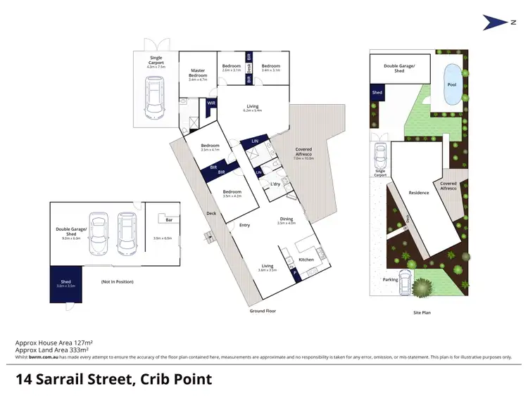 Floorplan of Homely house listing, 14 Sarrail Street, Crib Point VIC 3919