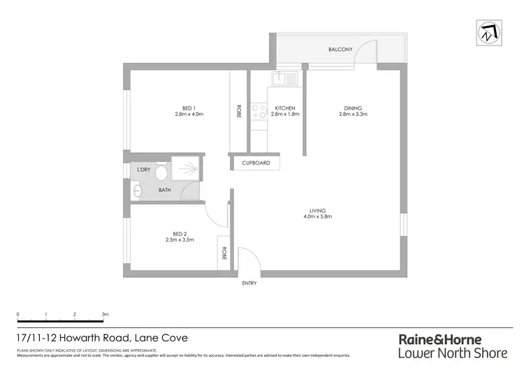 Floorplan of Homely apartment listing, 17/11-12 Howarth Road, Lane Cove NSW 2066