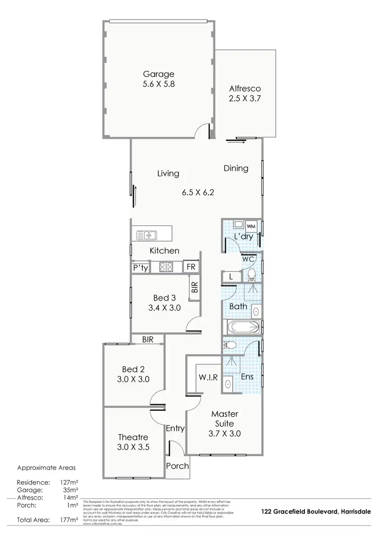 Floorplan of Homely house listing, 122 Gracefield Boulevard, Harrisdale WA 6112