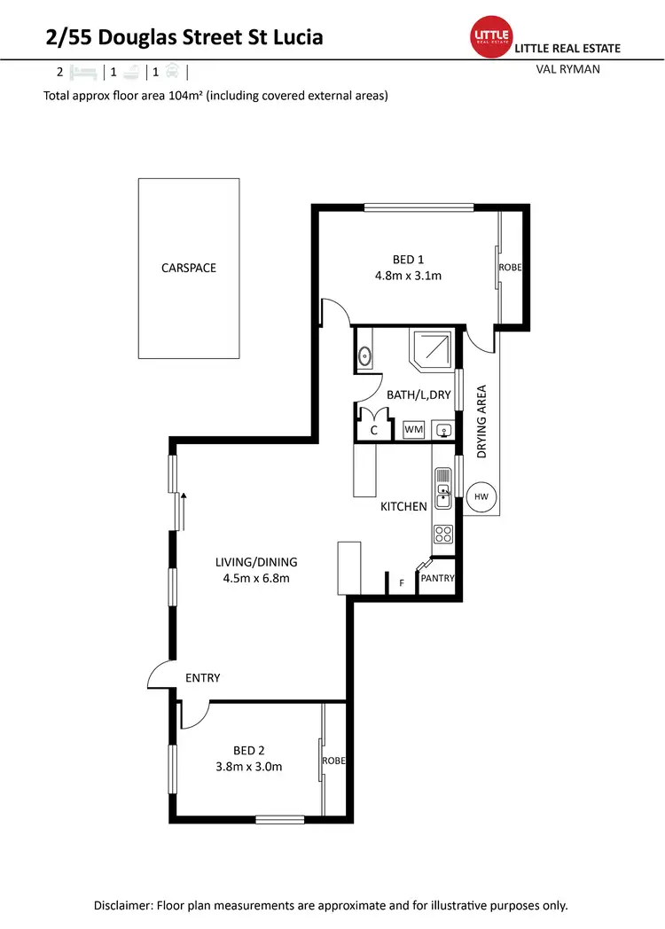 Floorplan of Homely apartment listing, 2/30 Prospect Terrace, St Lucia QLD 4067