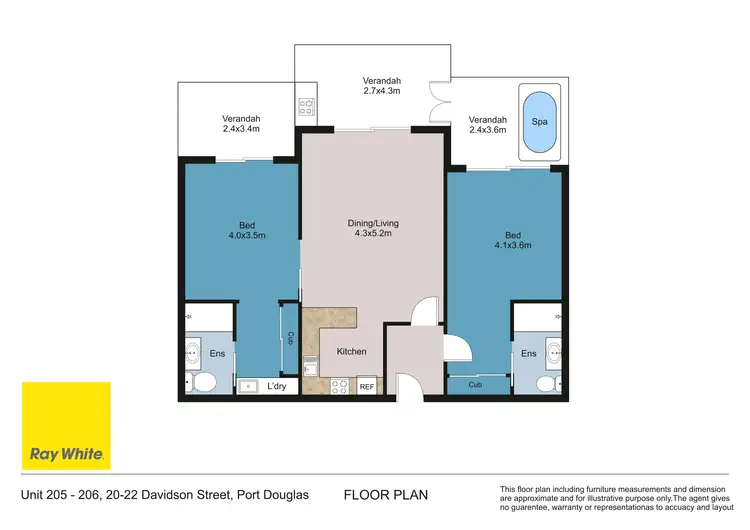 Floorplan of Homely apartment listing, 205-206/20-22 Davidson Street, Port Douglas QLD 4877