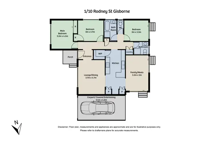 Floorplan of Homely townhouse listing, 1/10 Rodney St, Gisborne VIC 3437