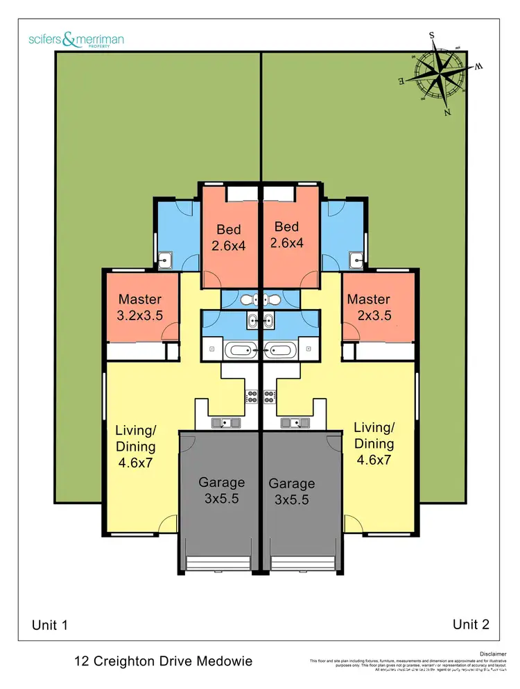 Floorplan of Homely semi-detached listing, 12 Creighton Drive, Medowie NSW 2318