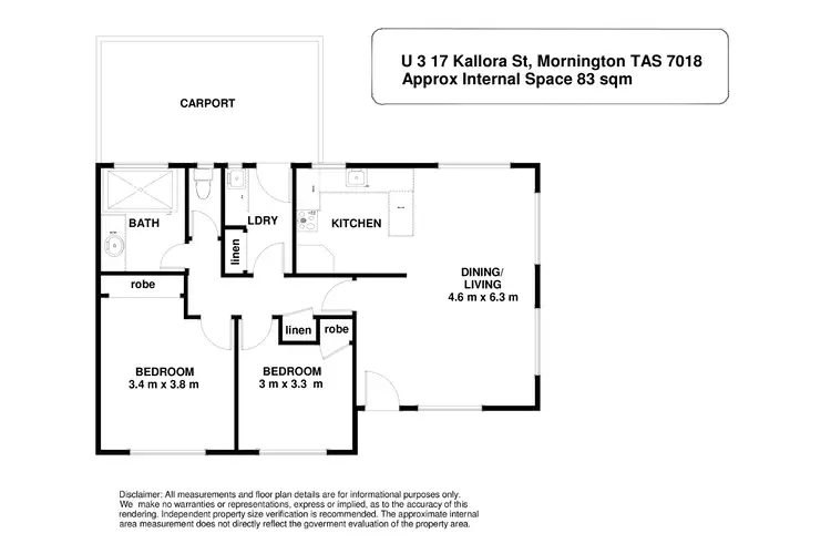 Floorplan of Homely unit listing, 3/17 Kallora Street, Mornington TAS 7018
