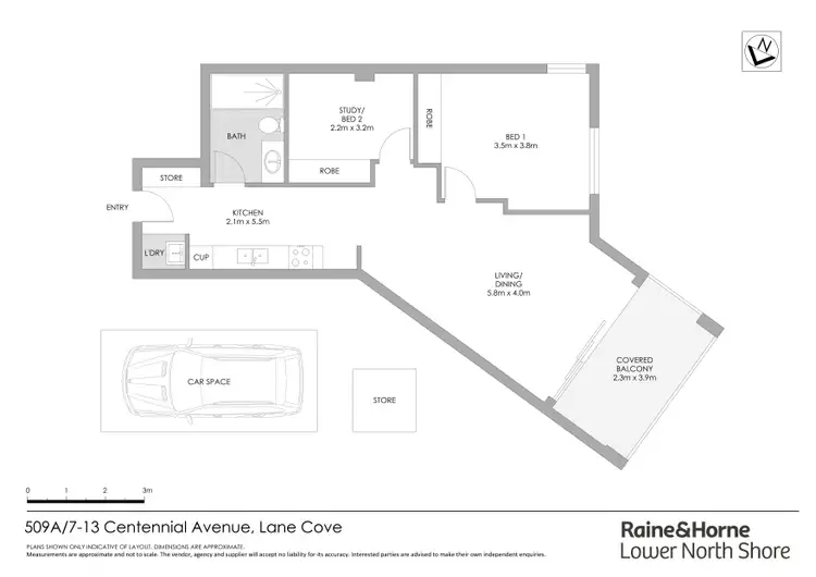 Floorplan of Homely apartment listing, 509A/7-13 Centennial Avenue, Lane Cove NSW 2066