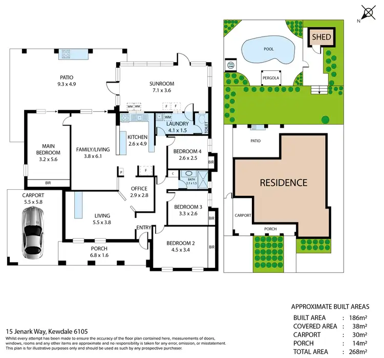 Floorplan of Homely house listing, 15 Jenark Way, Kewdale WA 6105