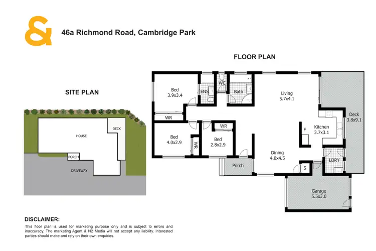 Floorplan of Homely semi-detached listing, 46a Richmond Road, Cambridge Park NSW 2747