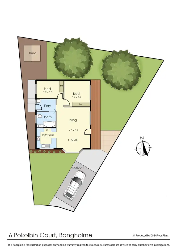 Floorplan of Homely unit listing, 6 Pokolbin Court, Bangholme VIC 3175