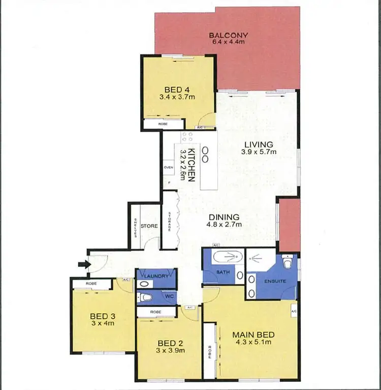 Floorplan of Homely apartment listing, 8/144 Smith Street, Darwin City NT 800