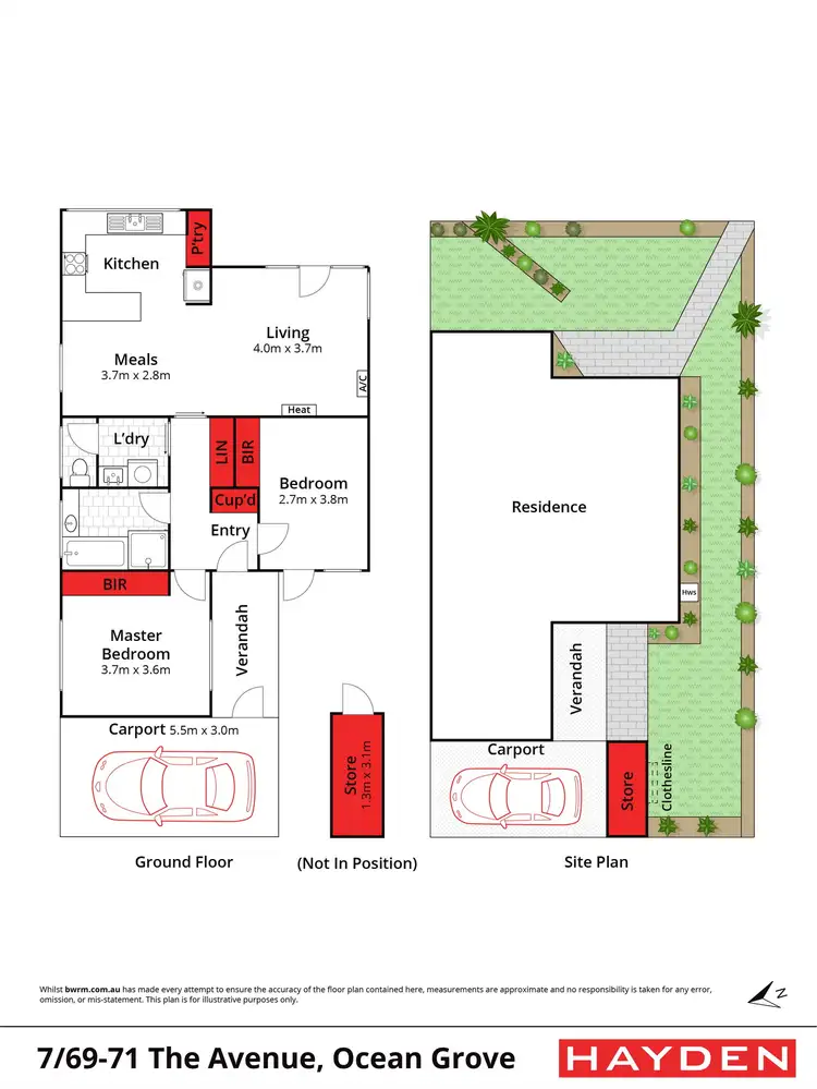 Floorplan of Homely unit listing, 7/69-71 The Avenue, Ocean Grove VIC 3226