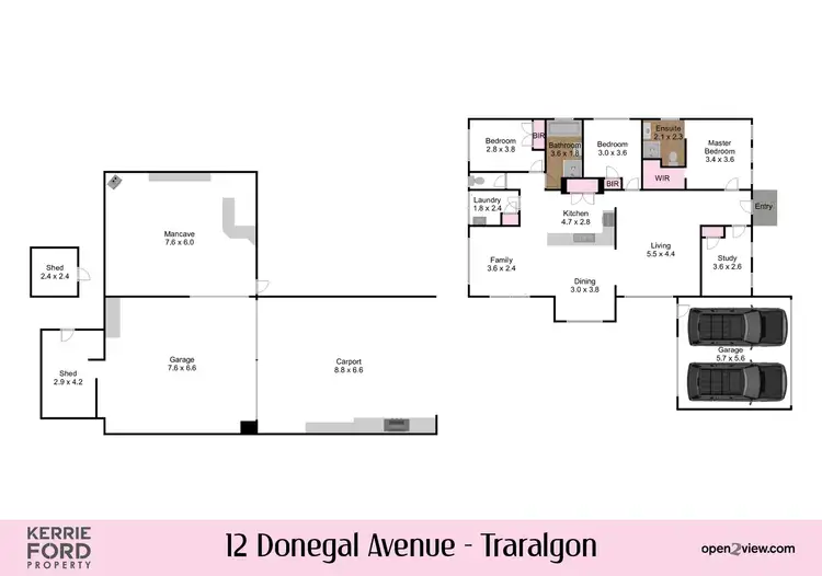 Floorplan of Homely house listing, 12 Donegal Avenue, Traralgon VIC 3844