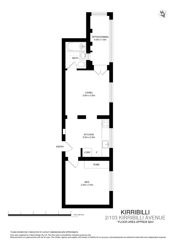 Floorplan of Homely apartment listing, 2/103 Kirribilli Avenue, Kirribilli NSW 2061