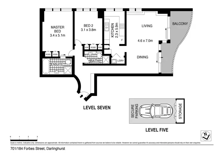 Floorplan of Homely apartment listing, 701/184 Forbes Street, Darlinghurst NSW 2010