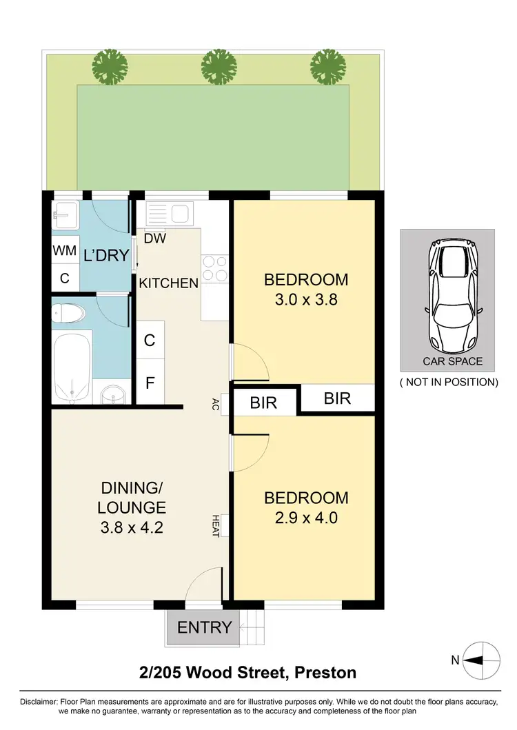 Floorplan of Homely unit listing, 2/205 WOOD STREET, Preston VIC 3072