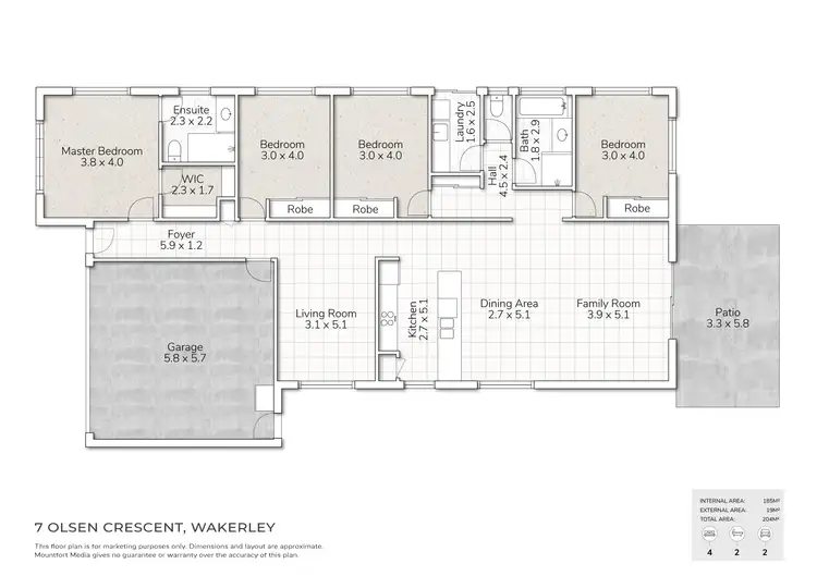 Floorplan of Homely house listing, 7 Olsen Crescent, Wakerley QLD 4154