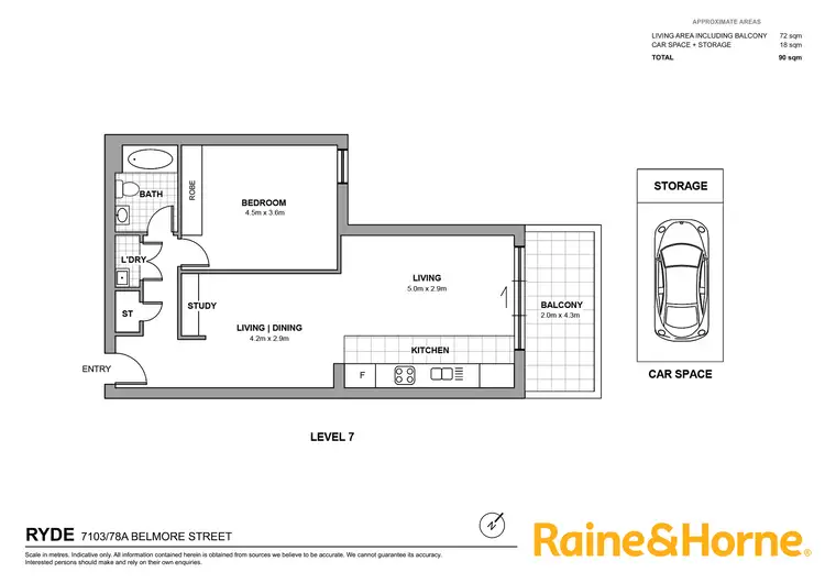 Floorplan of Homely apartment listing, 7103/78A Belmore Street, Ryde NSW 2112