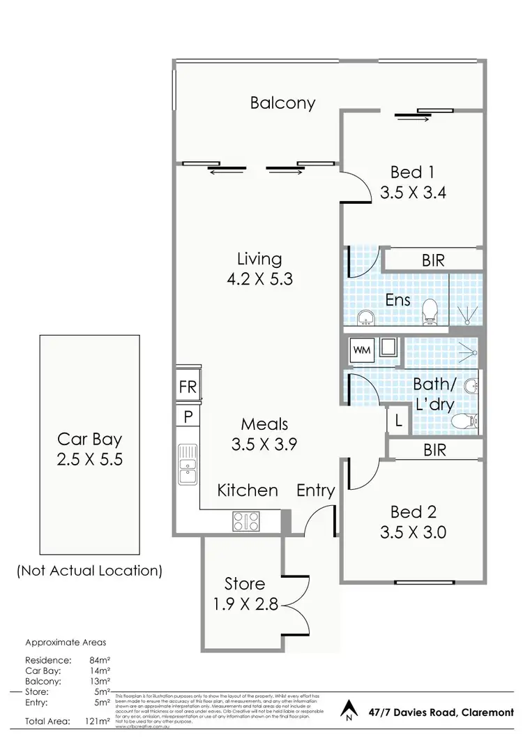 Floorplan of Homely apartment listing, 47/7 Davies Road, Claremont WA 6010