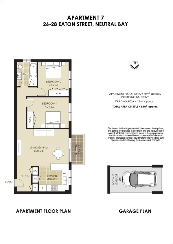 Floorplan of Homely apartment listing, 7/26-28 Eaton Street, Neutral Bay NSW 2089