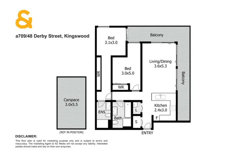 Floorplan of Homely unit listing, A709/48-56 Derby Street, Kingswood NSW 2747