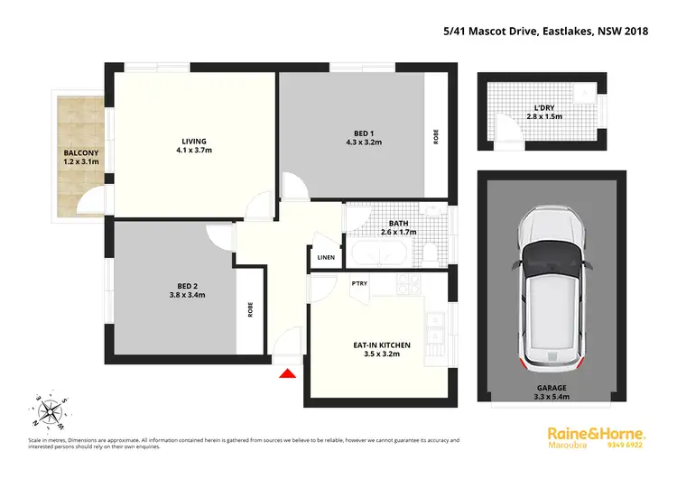 Floorplan of Homely apartment listing, 5/41 Mascot Drive, Eastlakes NSW 2018