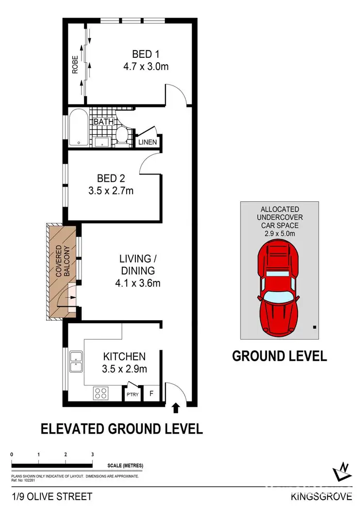 Floorplan of Homely unit listing, 1/9 Olive Street, Kingsgrove NSW 2208