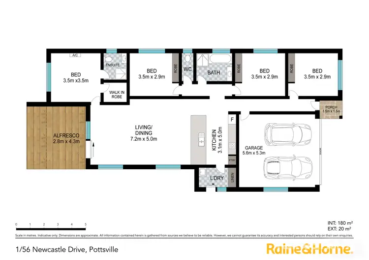 Floorplan of Homely semi-detached listing, 1/56 Newcastle Drive, Pottsville NSW 2489