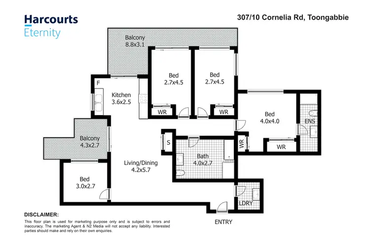 Floorplan of Homely apartment listing, 307/10 Cornelia Road, Toongabbie NSW 2146