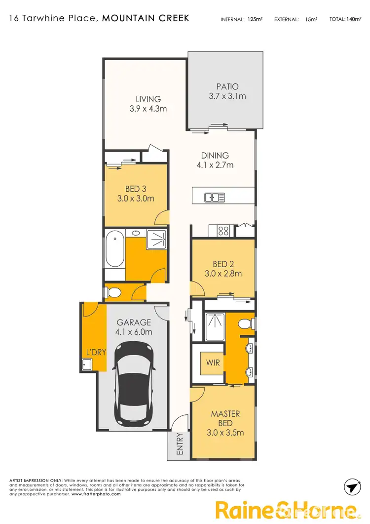 Floorplan of Homely house listing, 16 Tarwhine Place, Mountain Creek QLD 4557