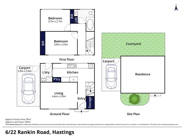Floorplan of Homely townhouse listing, 6/22 Rankin Road, Hastings VIC 3915